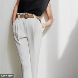 ZARA RAFFIA BELT PANTS
